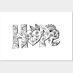 Hope lettering single word Posters and Art